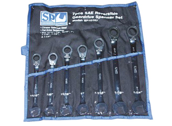 SP - SPANNER SET 7PC SAE REVERSIBLE GEARDRIVE 